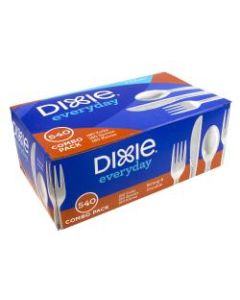 Dixie Everyday Cutlery Combo Pack, White, Pack Of 540 Pieces