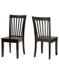 Baxton Studio Minette Wood Dining Chairs, Dark Brown, Set Of 2 Dining Chairs