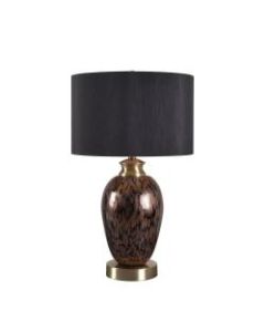 Kenroy Home Brielle Table Lamp, 27inH, Brown Shade/Gold Base