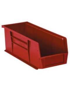 Office Depot Brand Plastic Stack & Hang Bin Boxes, Small Size, 10 7/8in x 4 1/8in x 4in, Red, Pack Of 12