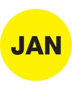 Tape Logic Yellow - "JAN" Months of the Year Labels 1in, DL6723, Roll of 500