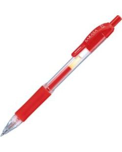 Zebra Pen Sarasa Gel Retractable Pens - Fine Pen Point - 0.5 mm Pen Point Size - Retractable - Red Gel-based Ink - Transparent, Red Barrel - 12 / Dozen