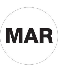 Tape Logic White - "MAR" Months of the Year Labels 1in, DL6725, Roll of 500