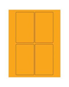 Office Depot Brand Labels, LL175OR, Rectangle, 3in x 5in, Fluorescent Orange, Case Of 400