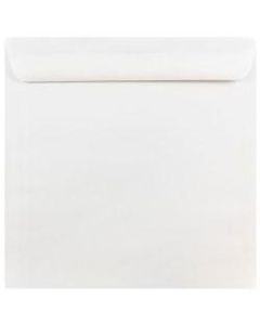 JAM Paper Square Invitation Envelopes, 10in x 10in, Gummed Seal, White, Pack Of 25