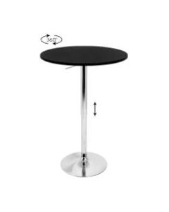 LumiSource Adjustable Bar Table, Silver/Black