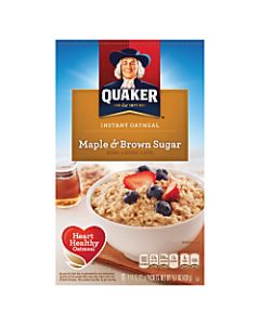 Quaker Instant Oatmeal, Maple Brown Sugar, 1.5 Oz, Box Of 10