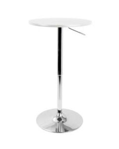 LumiSource Adjustable Bar Table, Silver/White