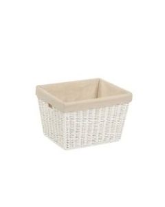 Honey-Can-Do Paper Rope Storage Tote With Liner, Medium Size, White