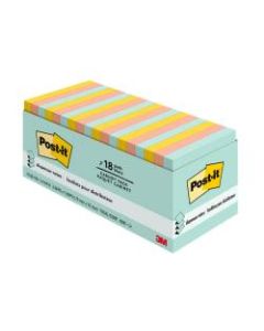 Post-it Pop-up Notes, 3in x 3in, Marseille Color Collection, Pack of 18 Pads