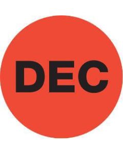 Tape Logic Red - "DEC" Months of the Year Labels 2in, DL6748, Roll of 500