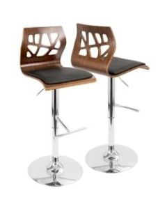 LumiSource Folia Bar Stool, Walnut/Black