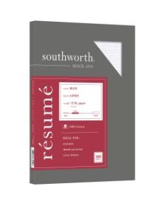 Southworth 100% Cotton Resume Paper, 8 1/2in x 11in, 32 Lb, 100% Recycled, Blue, Pack Of 100