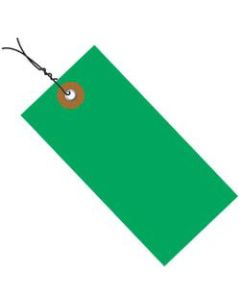 Office Depot Brand Tyvek Prewired Shipping Tags, 3 3/4in x 1 7/8in, Green, Pack Of 100