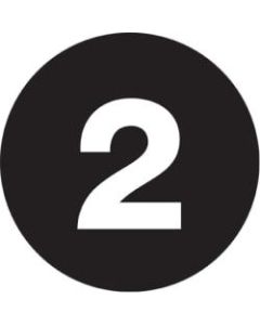 Tape Logic Black - "2in Number Labels 1in, DL6752, Roll of 500