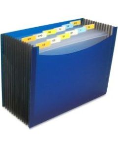 C-Line 13-Pocket Polypropylene Expanding File With 12 Dividers, 9in Expansion, Letter Size, Blue