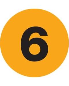 Tape Logic Fluorescent Orange - "6in Number Labels 1in, DL6756, Roll of 500