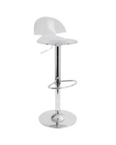LumiSource Venti Barstool, Clear/Chrome