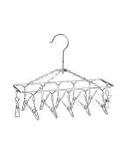 Honey-Can-Do Hanging 12-Hook Lingerie Drying Rack, 6inH x 11 3/4inW x 4 3/4inD, Chrome