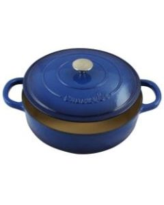 Crock-Pot Artisan Enameled 5-Quart Cast Iron Braiser Pan, Sapphire Blue