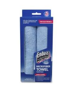 Endust XL MicroFiber Towels Twin Pack - For Display Screen, PDA, Digital Camera, Desktop Computer, Gaming Console - Washable, Lint-free - MicroFiber - 2 / Each - Blue