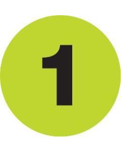 Tape Logic Fluorescent Green - "1in Number Labels 2in, DL6769, Roll of 500