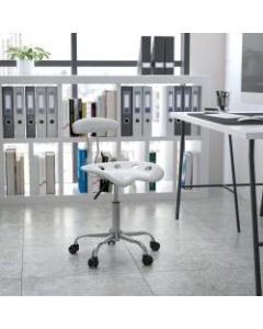 Flash Furniture Vibrant Low-Back Task Chair With Tractor Seat, Silver/Chrome