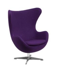 Flash Furniture Fabric Swivel Egg Chair With Tilt Lock, Purple/Gray