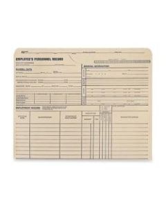 Quality Park Top-Tab Employees Personnel Record Files, 9 1/2in x 11 3/4in, Manila, Box Of 100 Files