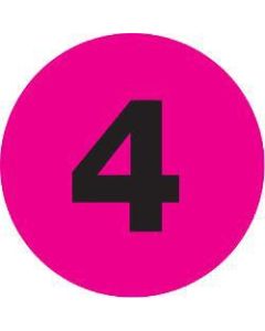 Tape Logic Fluorescent Pink - "4in Number Labels 2in, DL6772, Roll of 500