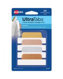 Avery UltraTabs Repositionable Margin Tabs - Write-on Tab(s) - 1in Tab Height x 2.50in Tab Width - Gold, Silver, Rose Gold, Copper Tab(s) - 24 / Pack