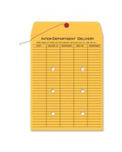 Quality Park Inter-Department Envelopes, 10in x 15in, Button & String, 20% Recycled, Brown, Pack Of 100