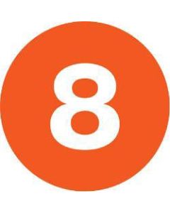 Tape Logic Orange - "8in Number Labels 2in, DL6776, Roll of 500