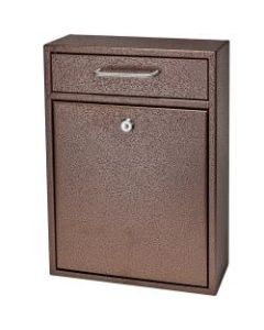 Mail Boss Locking Security Drop Box, 16 1/4inH x 11 1/4inW x 4 3/4inD, Bronze