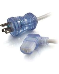 C2G 2ft 16 AWG Hospital Grade Power Cord (NEMA 5-15P to IEC320C13R) - Gray with Clear Connectors - For Computer, Monitor, Printer, Scanner - 125 V AC / 13 A - Gray - 2 ft Cord Length