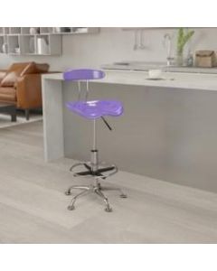 Flash Furniture Vibrant Drafting Stool, Violet/Chrome