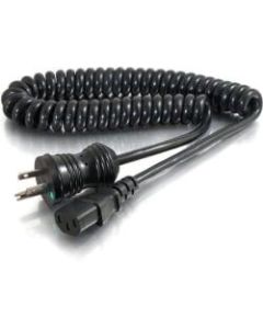 C2G 4ft 18 AWG Coiled Hospital Grade Power Cord (NEMA 5-15P to IEC320C13) - Black - For Computer, Monitor, Printer, Scanner - 125 V AC / 10 A - Black - 4 ft Cord Length