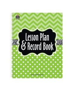 Teacher Created Resources Lesson Plan And Record Books, Lime Chevrons And Dots, Pack Of 2
