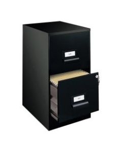 Realspace 18inD Vertical 2-Drawer File Cabinet, Metal, Black