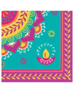 Amscan Paper Diwali Lunch Napkins, 6-1/2in x 6-1/2in, 5/pack, 16 per pack