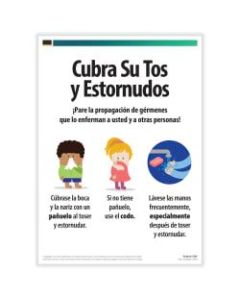 ComplyRight Cover Coughs And Sneezes Posters, Spanish, 10in x 14in, Pack Of 3 Posters