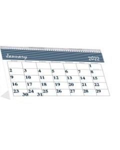 House of Doolittle Spiral Bound Tent Top Calendars - Julian Dates - Monthly - January 2022 till December 2022 - 1 Month Double Page Layout - 7in x 4 1/4in Sheet Size - Spiral Bound - Desktop - Blue, Gray