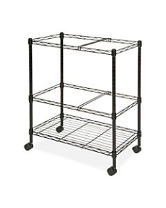 Lorell Mobile Wire File Cart, 2-Tier, 26inW x 12-1/2inD x 30inH, Black