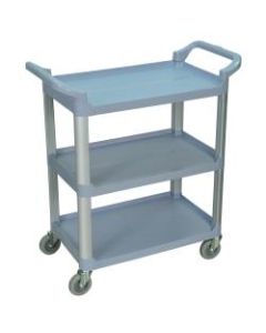 Luxor 3-Shelf Serving Cart, 36 3/4inH x 33 1/2inW x 16 3/4inD, Gray