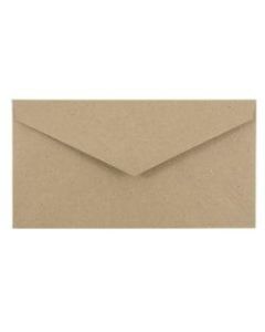 JAM Paper Booklet Envelopes, #7 3/4 Monarch, V-Flap, Gummed Seal, 100% Recycled, Brown Kraft, Pack Of 25