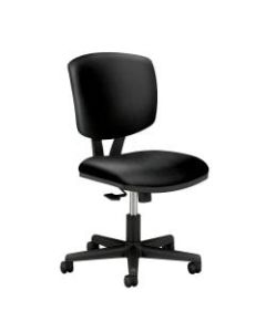 HON Volt 5703 Bonded Leather Low-Back Chair, Black