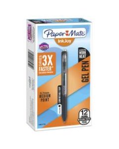 Paper Mate Comfortmate Ultra Retractable Ballpoint Pens, Medium Point, 1.0 mm, Black Barrel, Black Ink, Pack Of 12