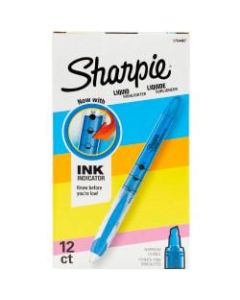 Sharpie Accent Liquid Pen-Style Highlighters, Fluorescent Blue, Box Of 12