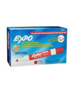 EXPO Low-Odor Dry-Erase Markers, Bullet Point, Red, Pack Of 12