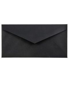 JAM Paper Booklet Envelopes, #7 3/4, Gummed Seal, 30% Recycled, Black, Pack Of 25